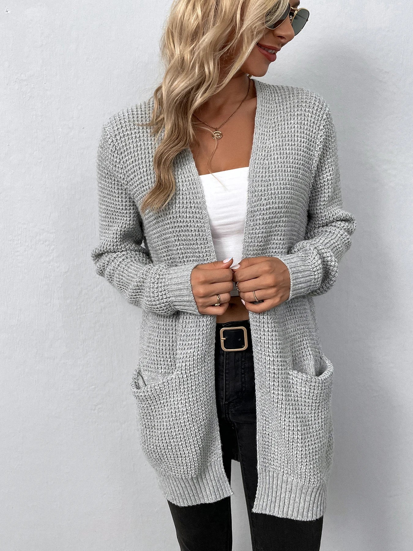 Nancy | Casualny Sweter Kardigan z Kieszeniami
