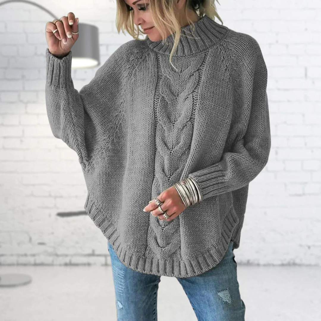Elysian | Sweter dzianinowy z wzorem w warkocze