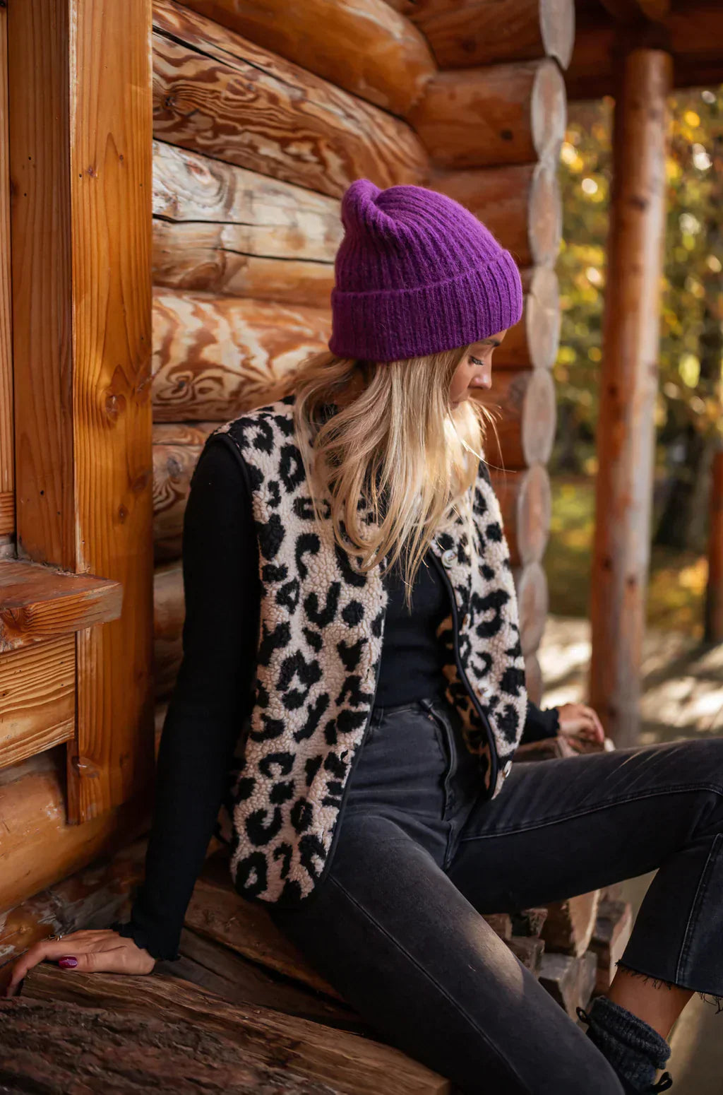 Astrid | Kamizelka dzianinowa w leopardzie
