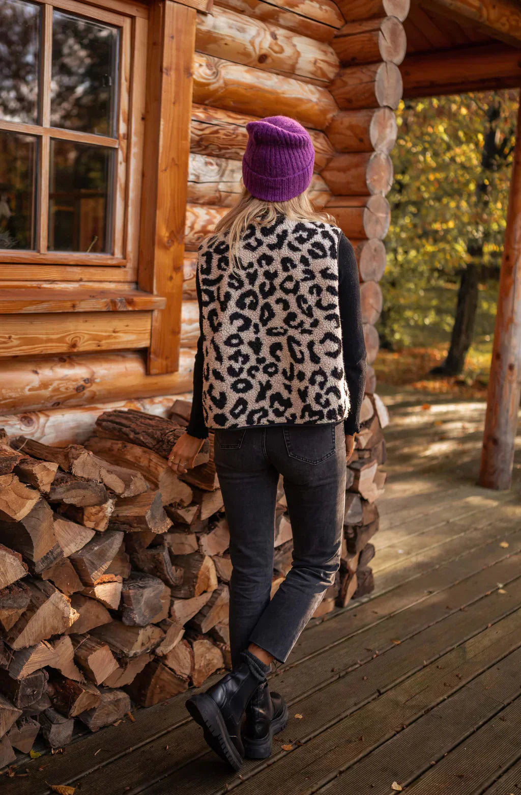 Astrid | Kamizelka dzianinowa w leopardzie