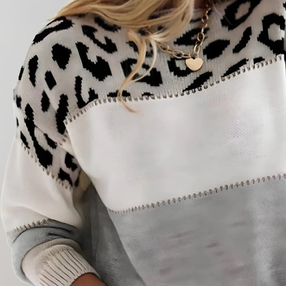 Cheyenne | Sweter Casual z Wzorem Lamparta