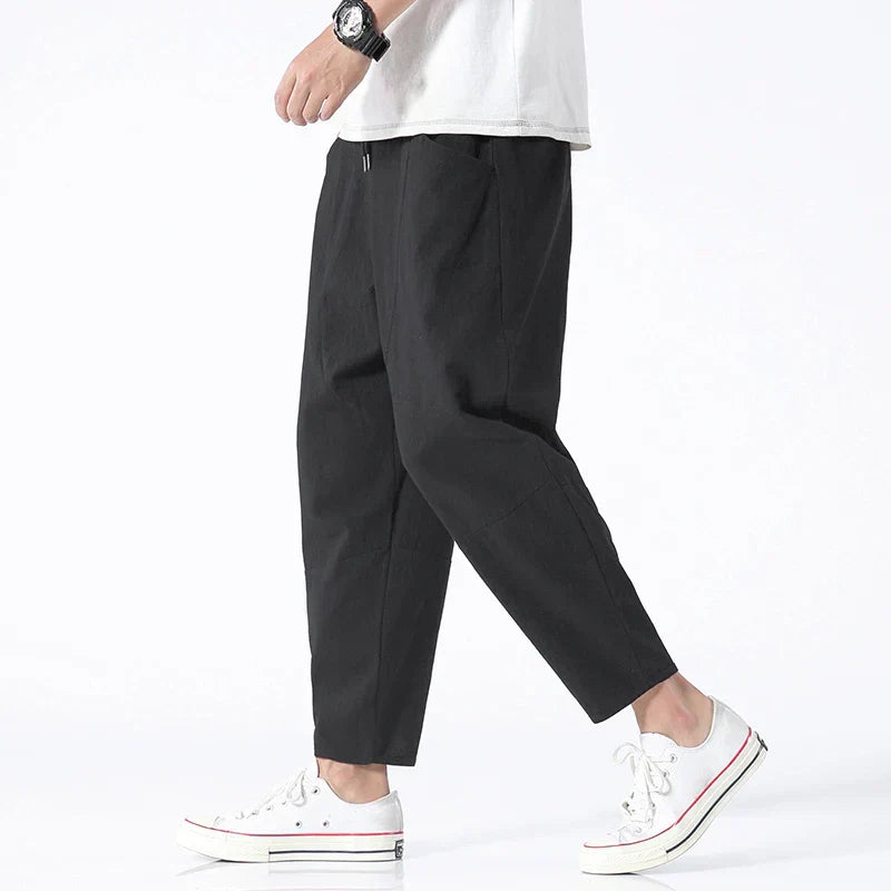 Spodnie Cropped z Lnu Kyoto
