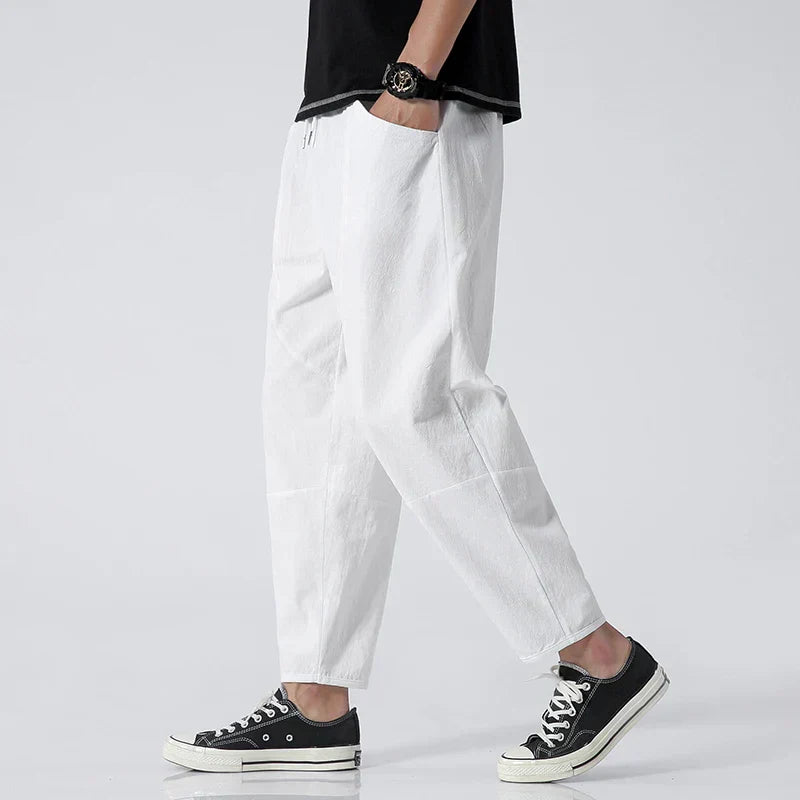 Spodnie Cropped z Lnu Kyoto