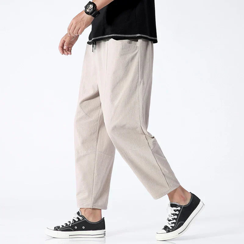 Spodnie Cropped z Lnu Kyoto