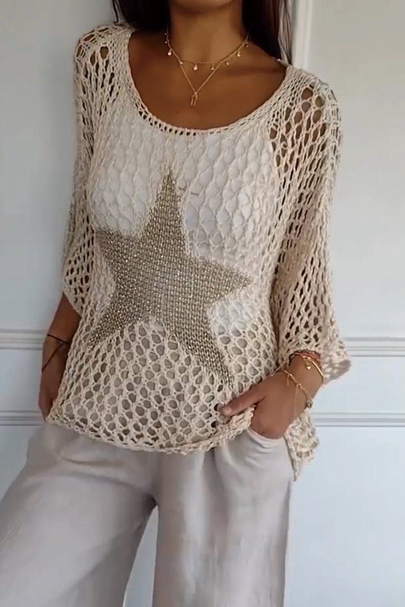 Larissa | Elegancki Sweter Dzianinowy z Gwiazdą