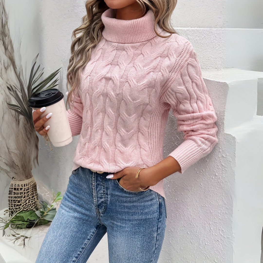 Amelia | Elegancki Sweter z Golfem Wykonany z Dzianiny