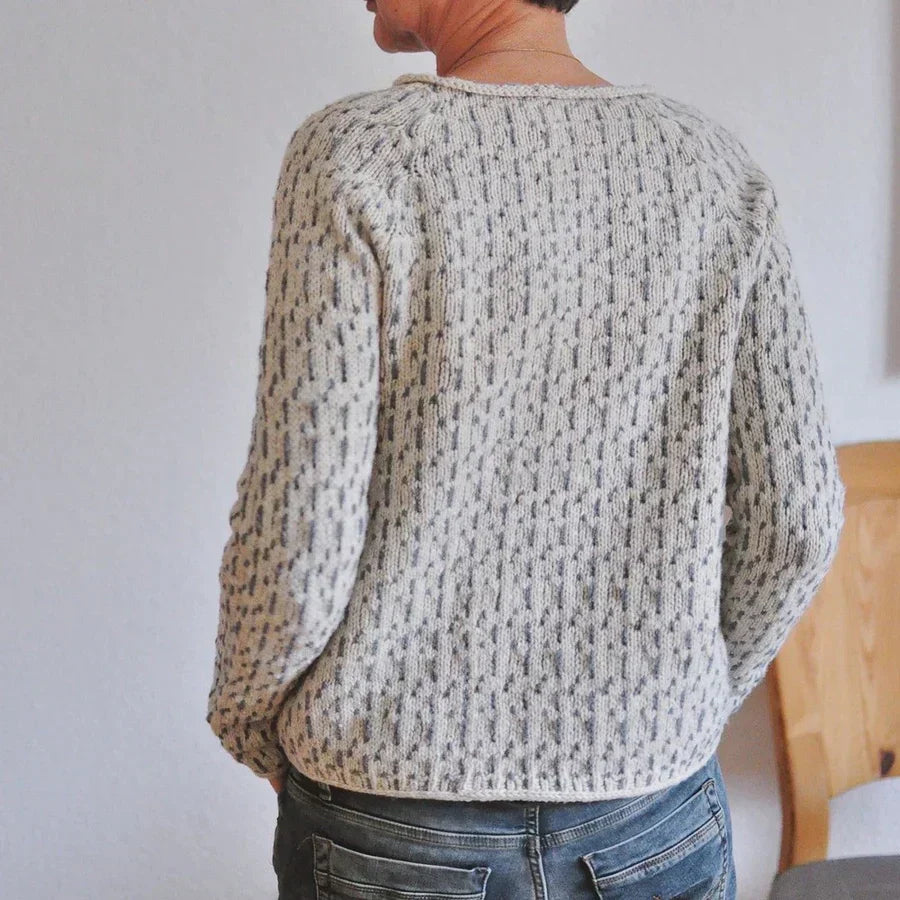 Wiktoria | Elegancki Szary Sweter z Dekoltem Łódka