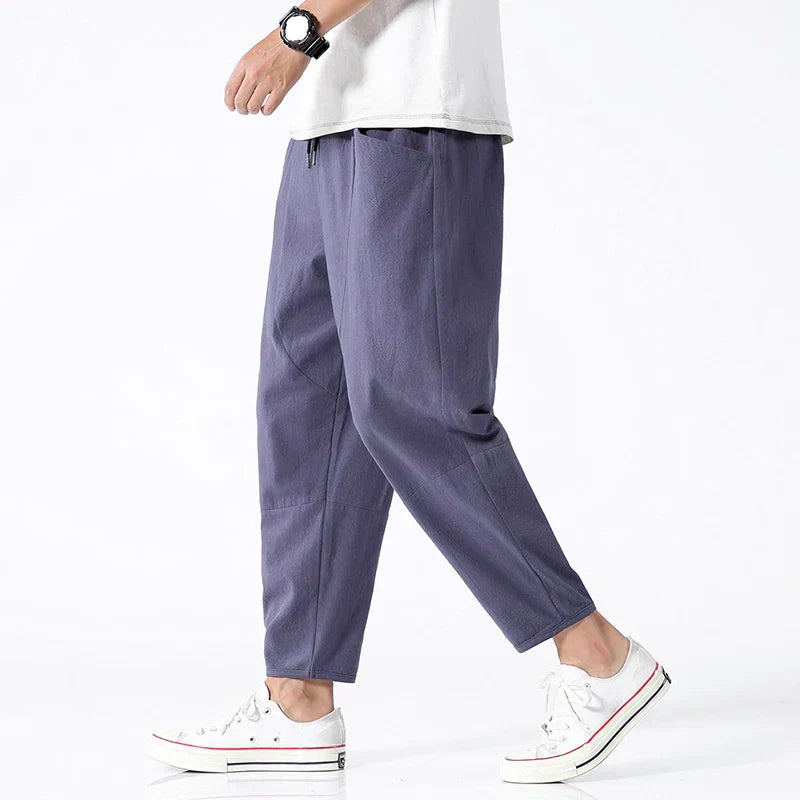 Spodnie Cropped z Lnu Kyoto