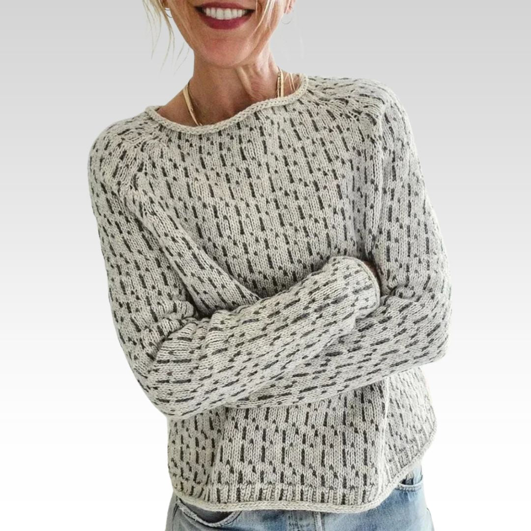 Wiktoria | Elegancki Szary Sweter z Dekoltem Łódka